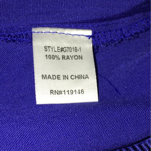 JODIFL Blue Embroidered Multicolor Lightweight Rayon Oversize Top Women’s Small - Picture 9 of 11